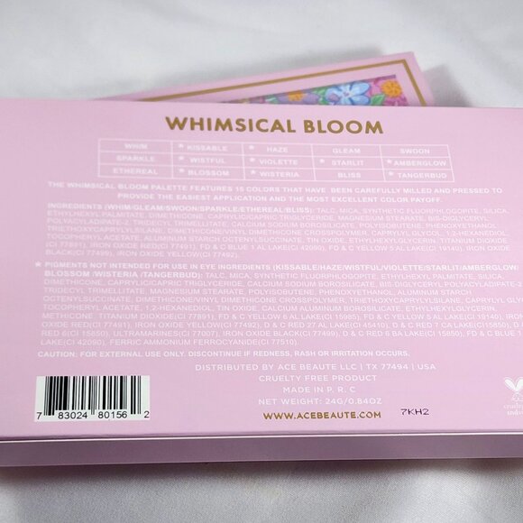 Ace Beaute Whimsical Bloom Eyeshadow Palette 15 Colors 24g  0.84oz New Full Size - Picture 4 of 4